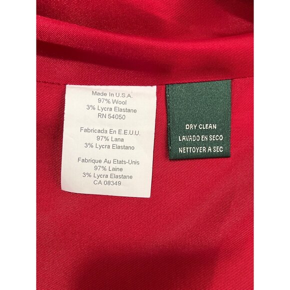 Lauren Ralph Lauren Black Label Red Wool Blazer Crest Gold Button Vtg Petite 10P - Picture 7 of 7